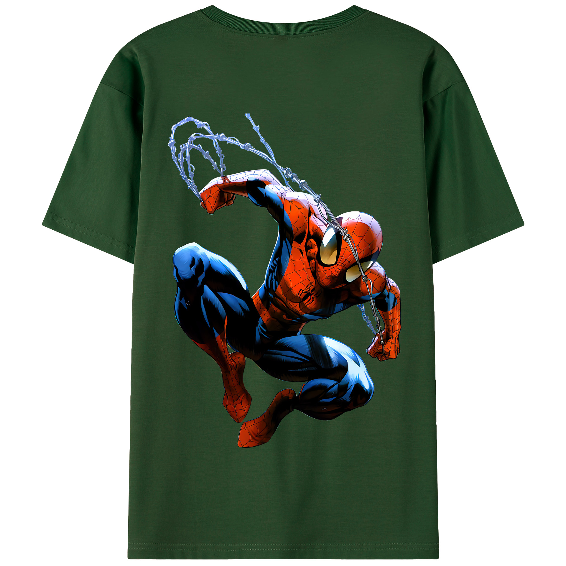 Spider Man スパイダーマン 綿100％半袖Tシャツ（背面プリント）